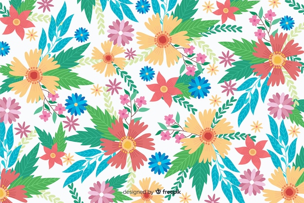 Flat design beautiful floral background