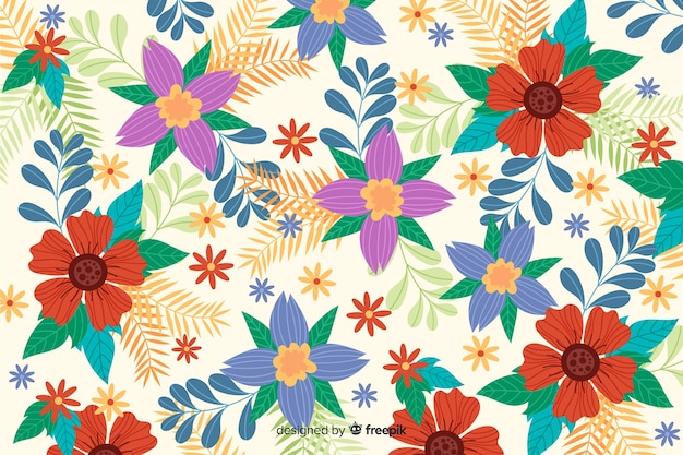 Flat design beautiful floral background