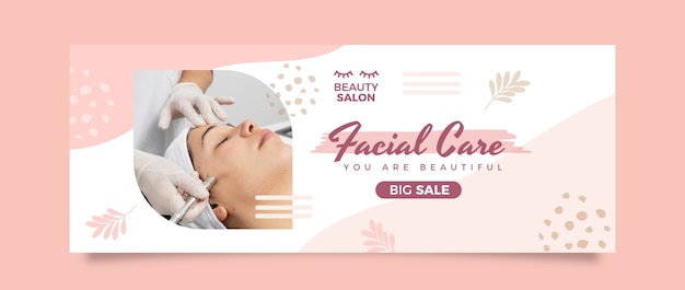 Flat design beauty salon facebook cover