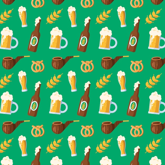 Free vector flat design beer bar pattern design