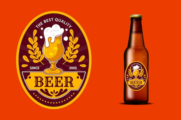 Flat design beer labels design