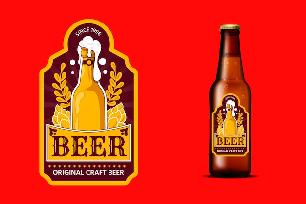 Flat design beer labels design