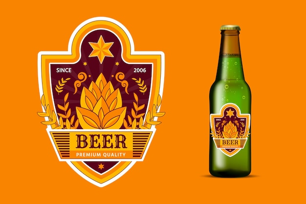 Flat design beer labels design