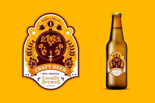 Flat design beer labels design