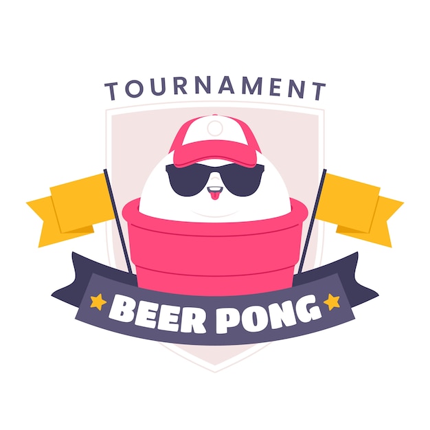 Flat design beer pong logo design