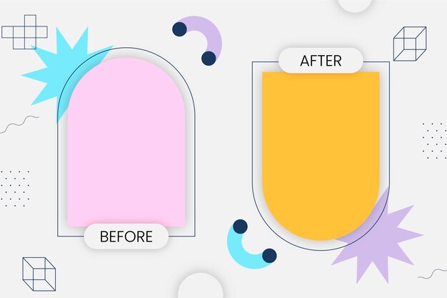 Flat design before and after background template