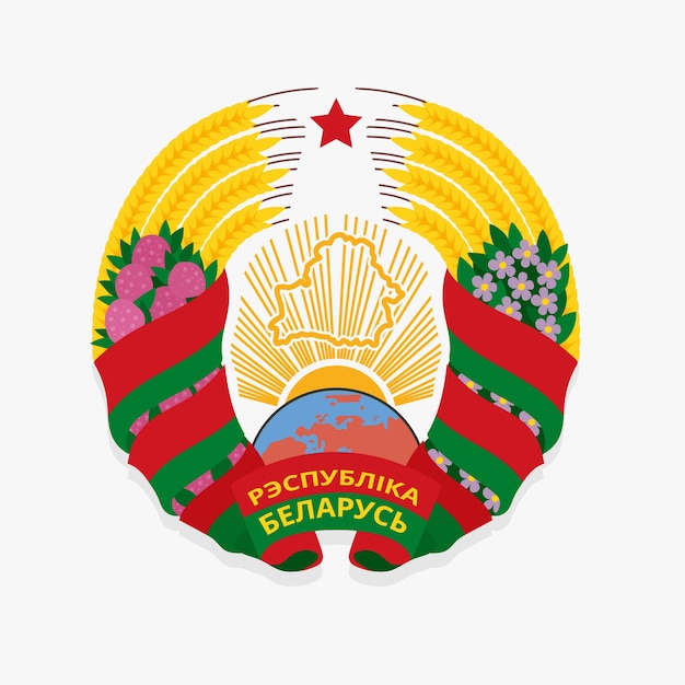 Free Vector flat design belarus national emblem