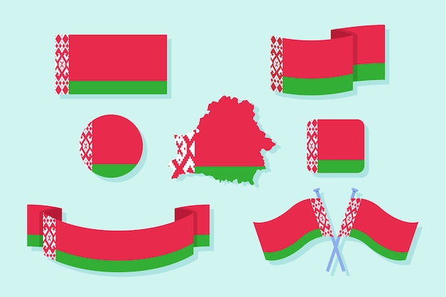 Free Vector flat design  belarus national emblems