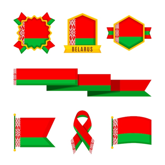 Flat design belarus national emblems