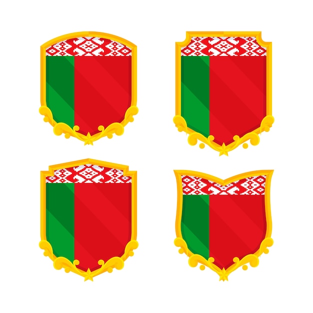 Free Vector flat design belarus national emblems