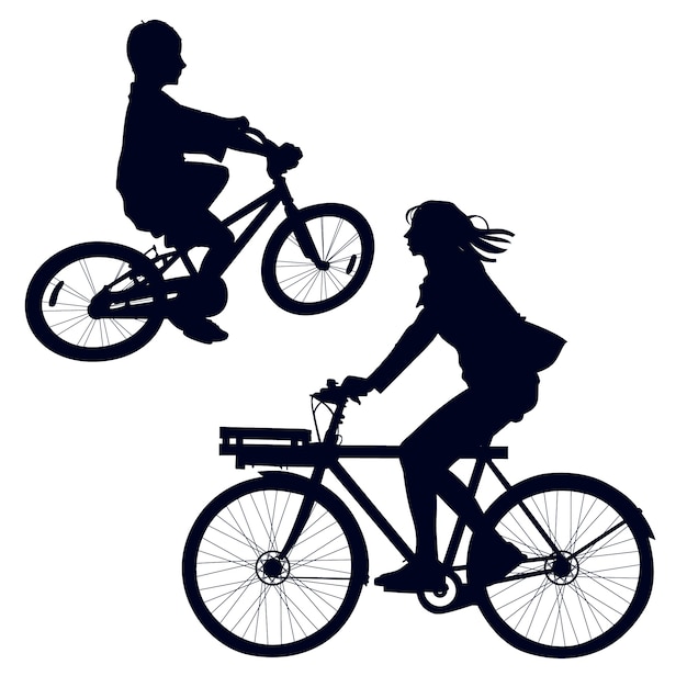 Flat design bicycle  silhouette illustration