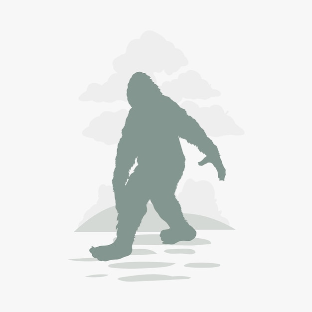 Free Vector flat design bigfoot silhouette