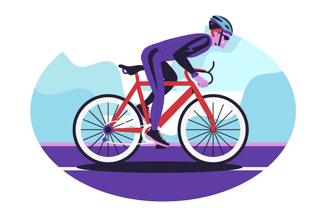 Free Vector flat design bike race illustration