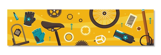 Free Vector flat design bike shop  twitch banner