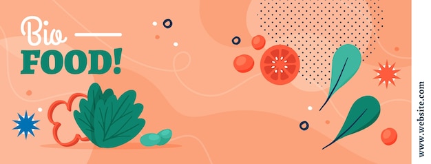 Free Vector flat design bio food facebook cover