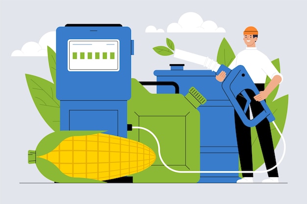 Flat design biofuel illustration