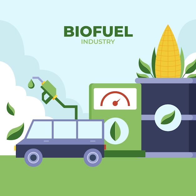 Flat design biofuel illustration