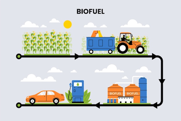 Flat design biofuel infographic template