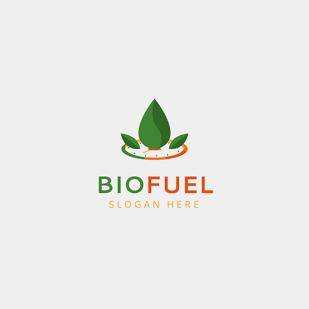 Flat design biofuel logo template