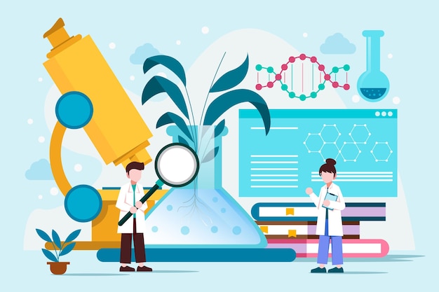 Free vector flat design biotechnology concept illustrated