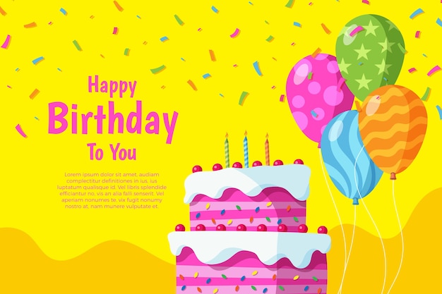 Free Vector flat design birthday background concept