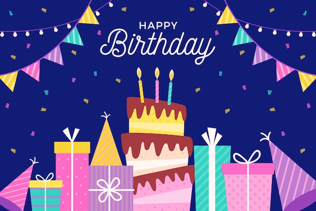 Flat design birthday background style