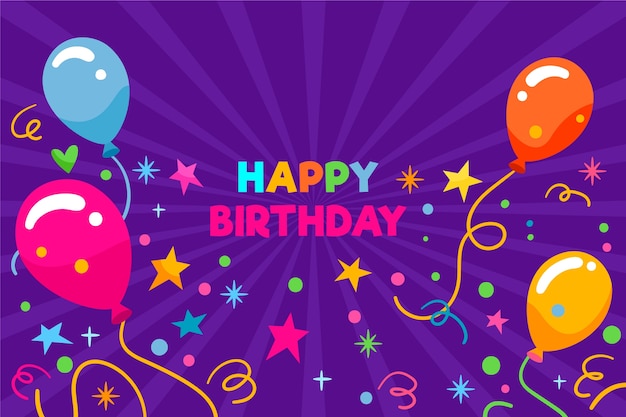 Flat design birthday background