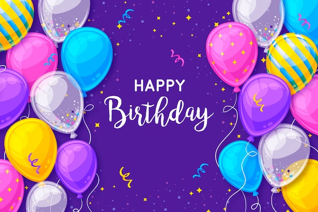 Flat design birthday background