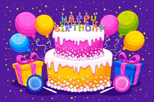 Flat design birthday background