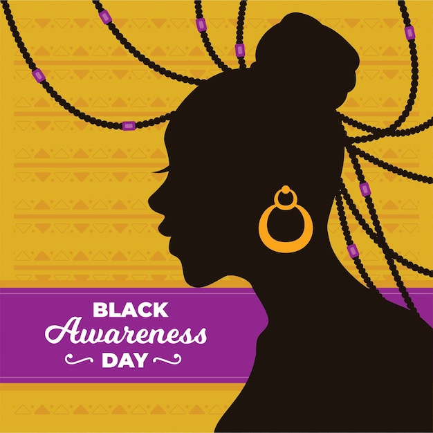 Free vector flat design black awareness day background