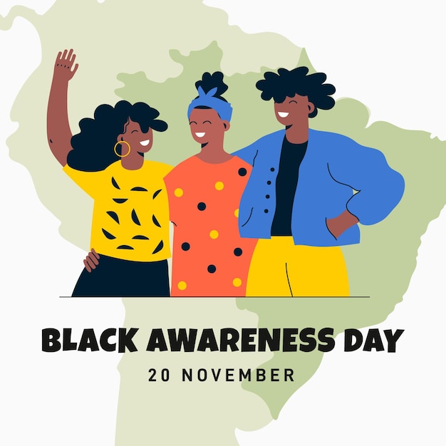 Free Vector flat design black awareness day