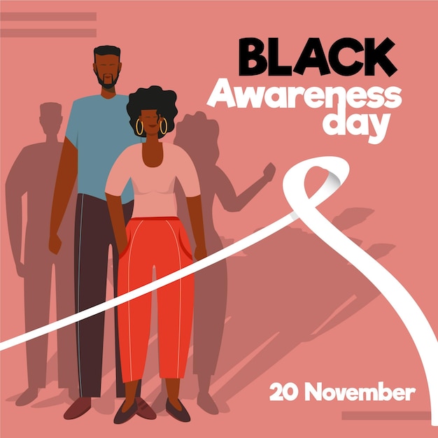 Free vector flat design black awareness day