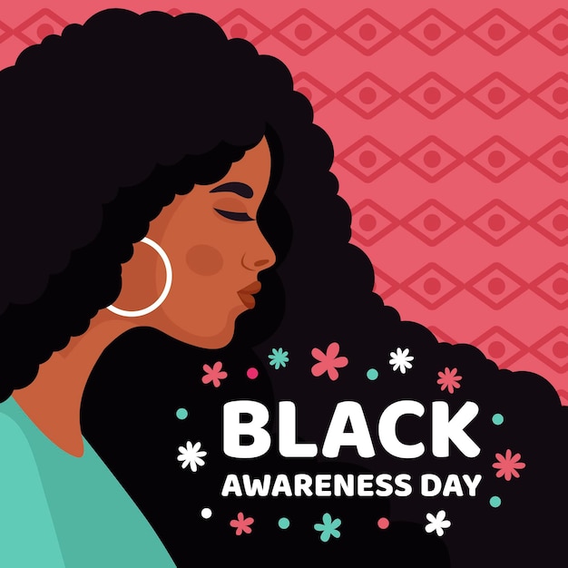 Flat design black awareness day