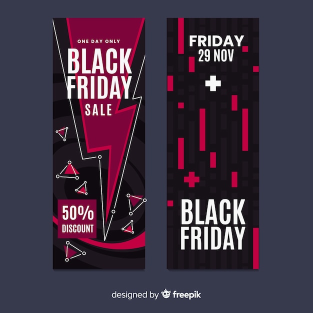 Free vector flat design black friday banners template