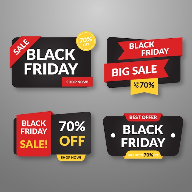 Flat design black friday banners template