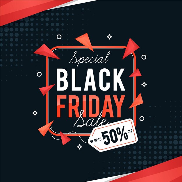 Flat design black friday concept