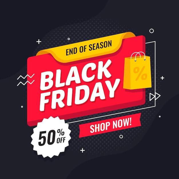 Flat design black friday concept