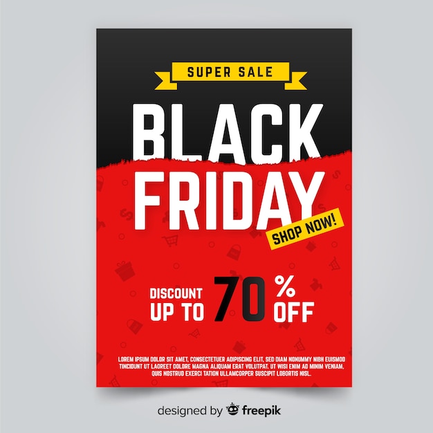 Free vector flat design black friday flyer template