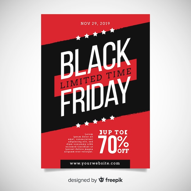 Flat design black friday flyer template