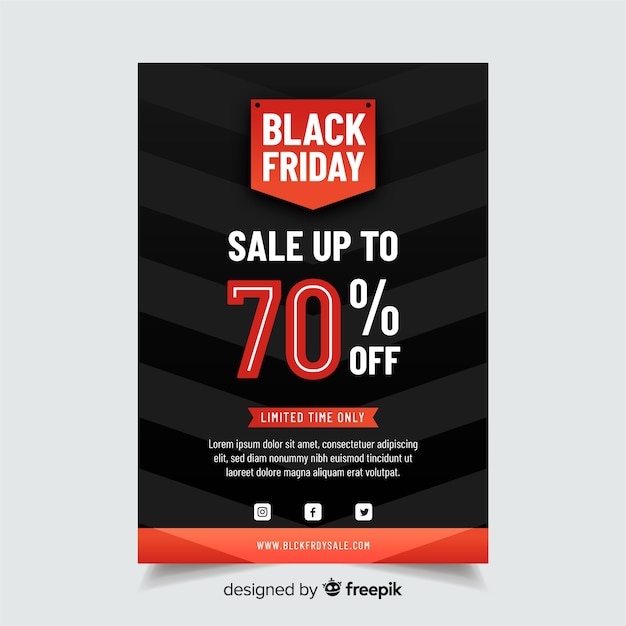 Free vector flat design black friday flyer template