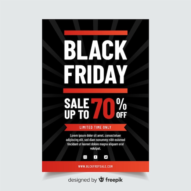 Free vector flat design black friday flyer template