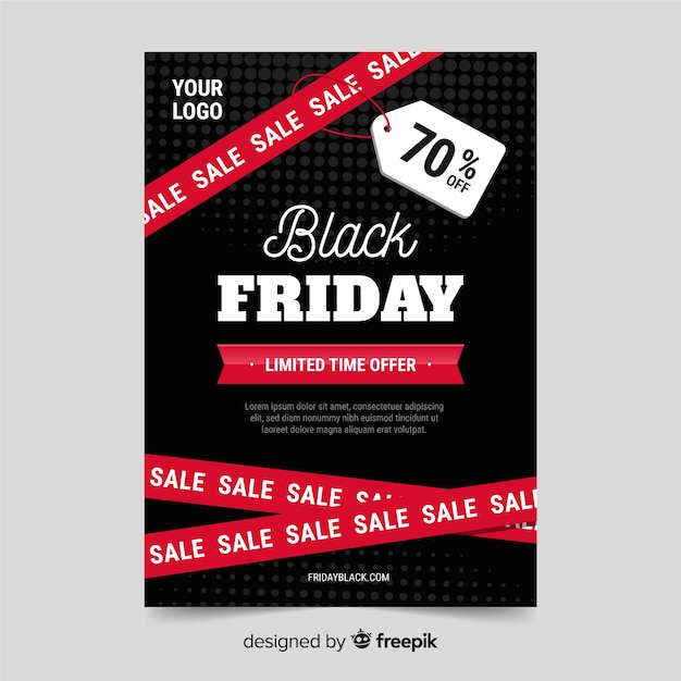 Flat design of black friday flyer template