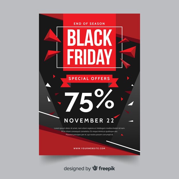 Flat design of black friday flyer template