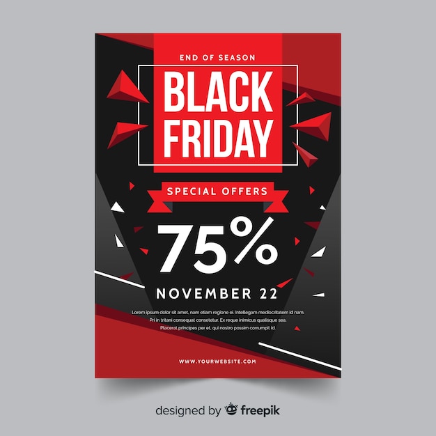 Flat design of black friday flyer template