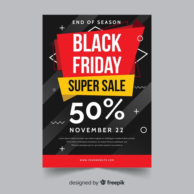 Flat design of black friday flyer template