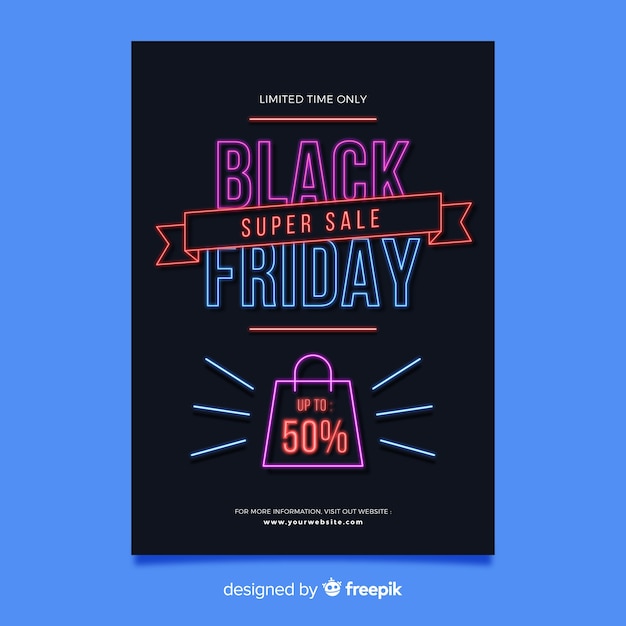 Free Vector flat design black friday flyer template