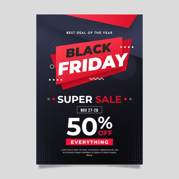 Flat design black friday flyer template