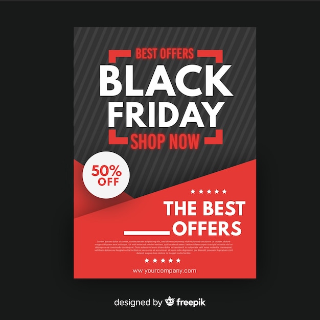 Flat design black friday flyer