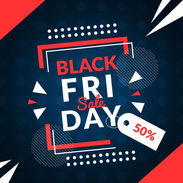 Flat design black friday