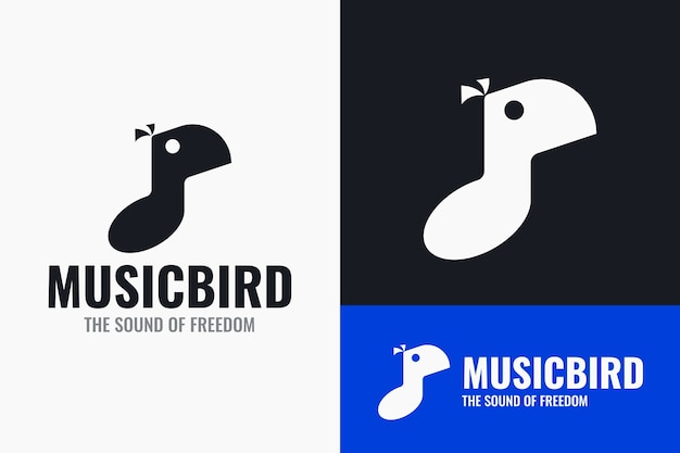 Free Vector flat  design black music logo